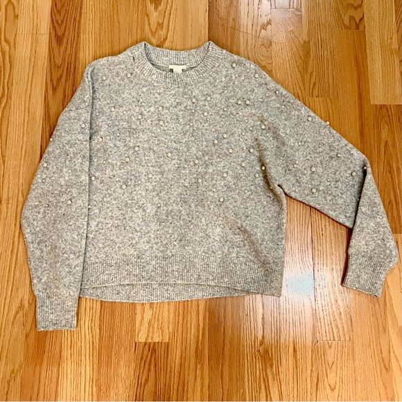 H&M Pearl & Rhinestone Embroidered Sweater - Picture 2 of 4